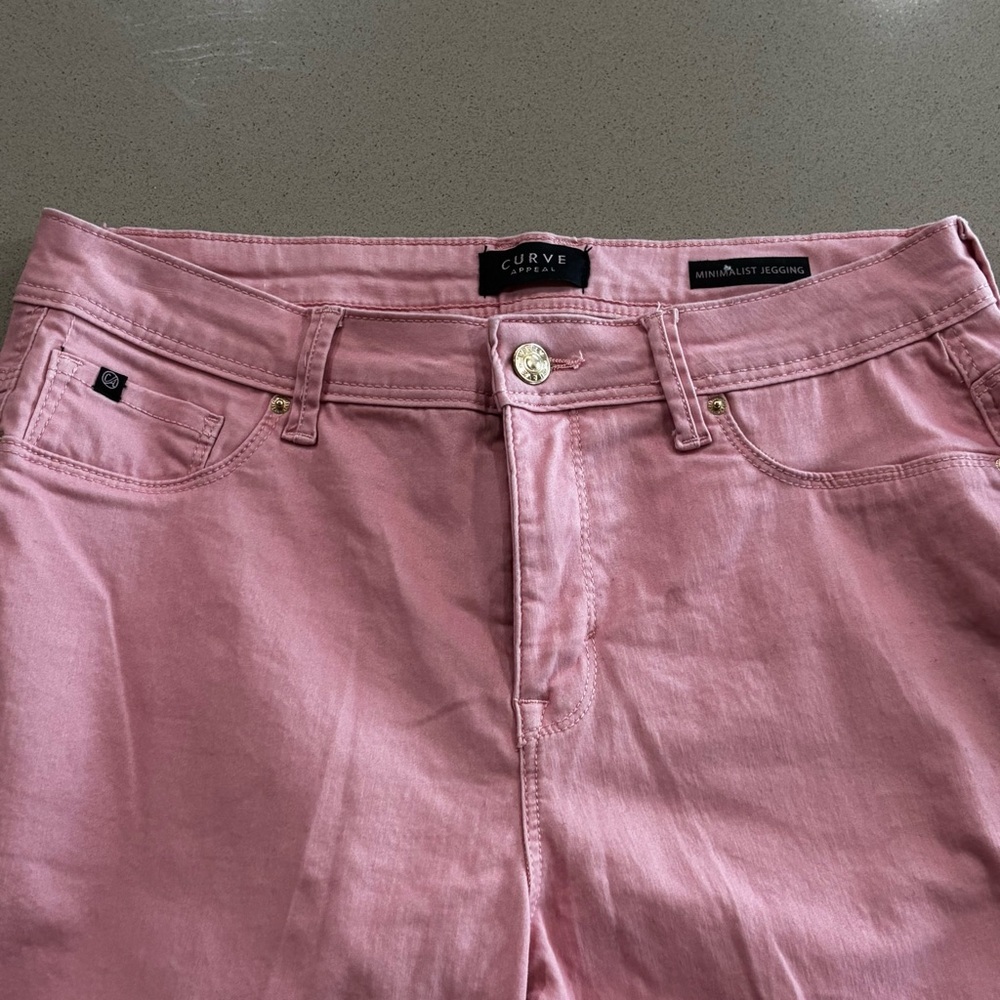 Curve Appeal Minimalist Jegging Women's 10 Pink Stretch Denim Skinny Jeans Pants - Picture 4 of 11